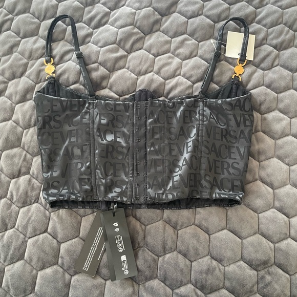 Versace Medusa Head Motif Allover Printed Bustier Top - Picture 5 of 8